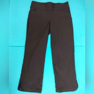 Briggs Petite Womens Black Capri Dress Pull On Pants 4P